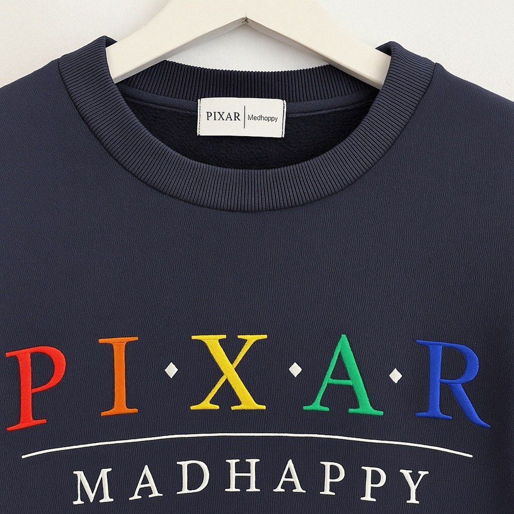 Madhappy Pixar Embroidered Unisex Crewneck Sweatshirt Blue XS Limited Edition - Picture 3 of 6